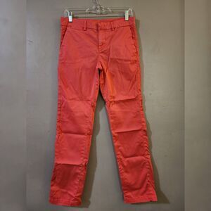 Banana Republic Womens Straight Leg Chino Pants Size 2 Coral Mid Rise Stretch